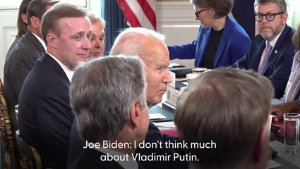 Watch Biden’s blunt response when asked what he thinks of Putin during White House meeting