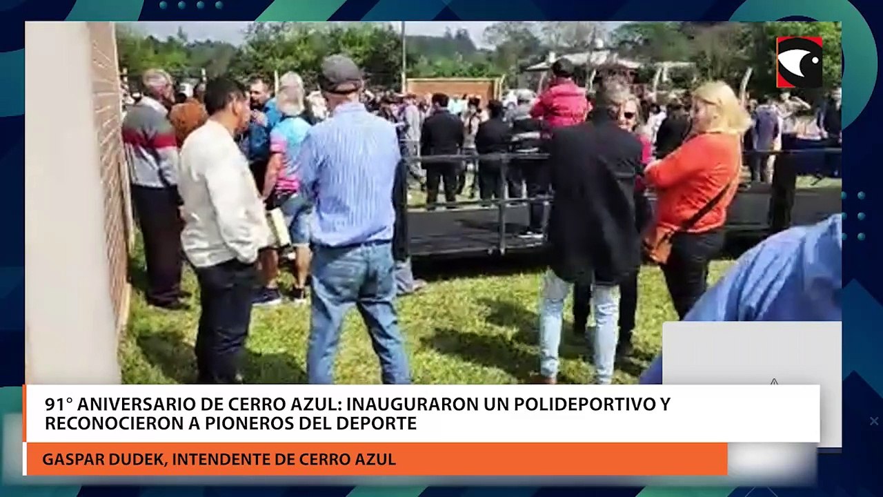 91° Aniversario de Cerro Azul: Inauguraron un polideportivo y reconocieron a pioneros del deporte