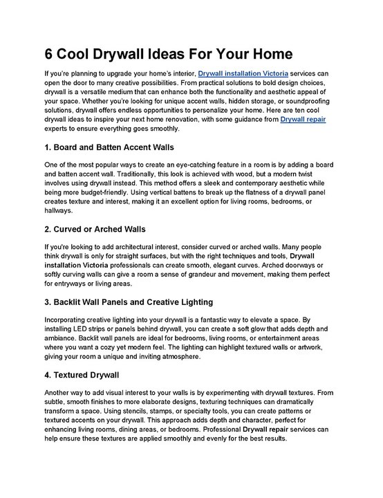 6 Cool Drywall Ideas For Your Home