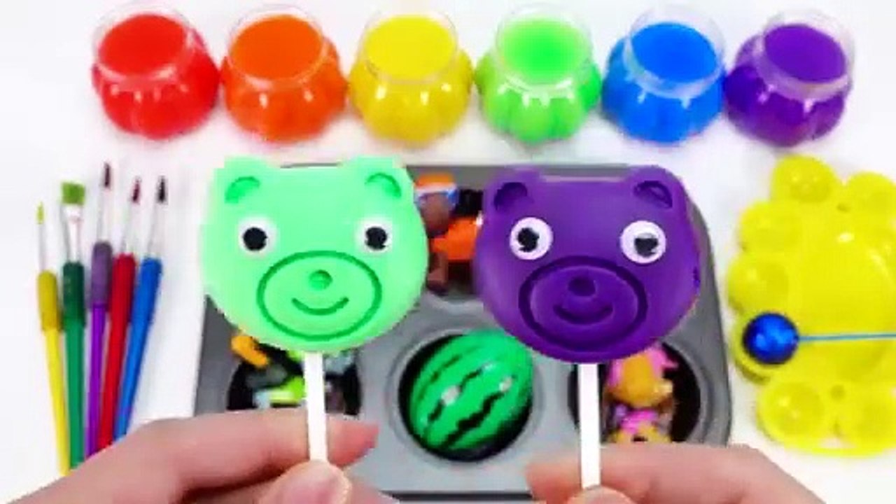 Satisfying Video l How to Make Rainbow Lollipop Fruits AND Paint TO Princess W Slime Cutting ASMR