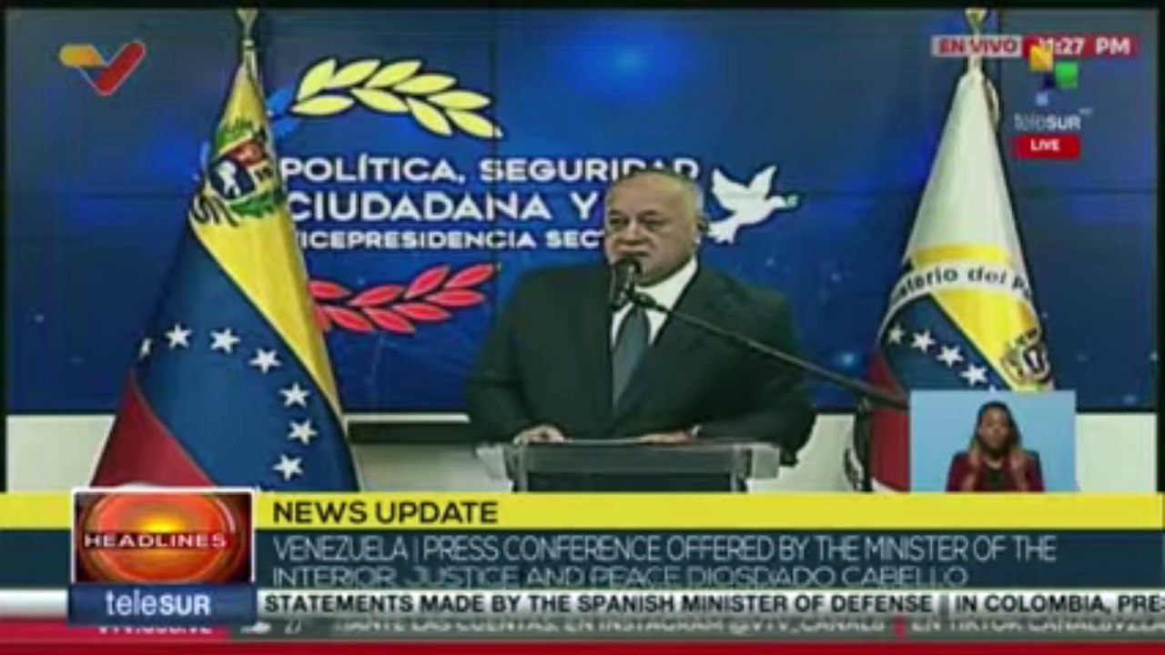 Diosdado Cabello denounces terrorist plot linke...