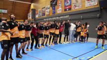 Célébration de la victoire ACBB HB contre PSG (joueurs) 2