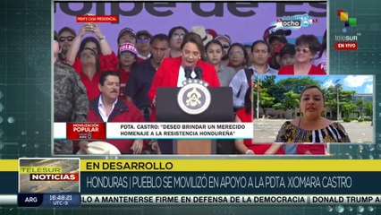 Concluye concentración masiva en apoyo a la pdta. Castro
