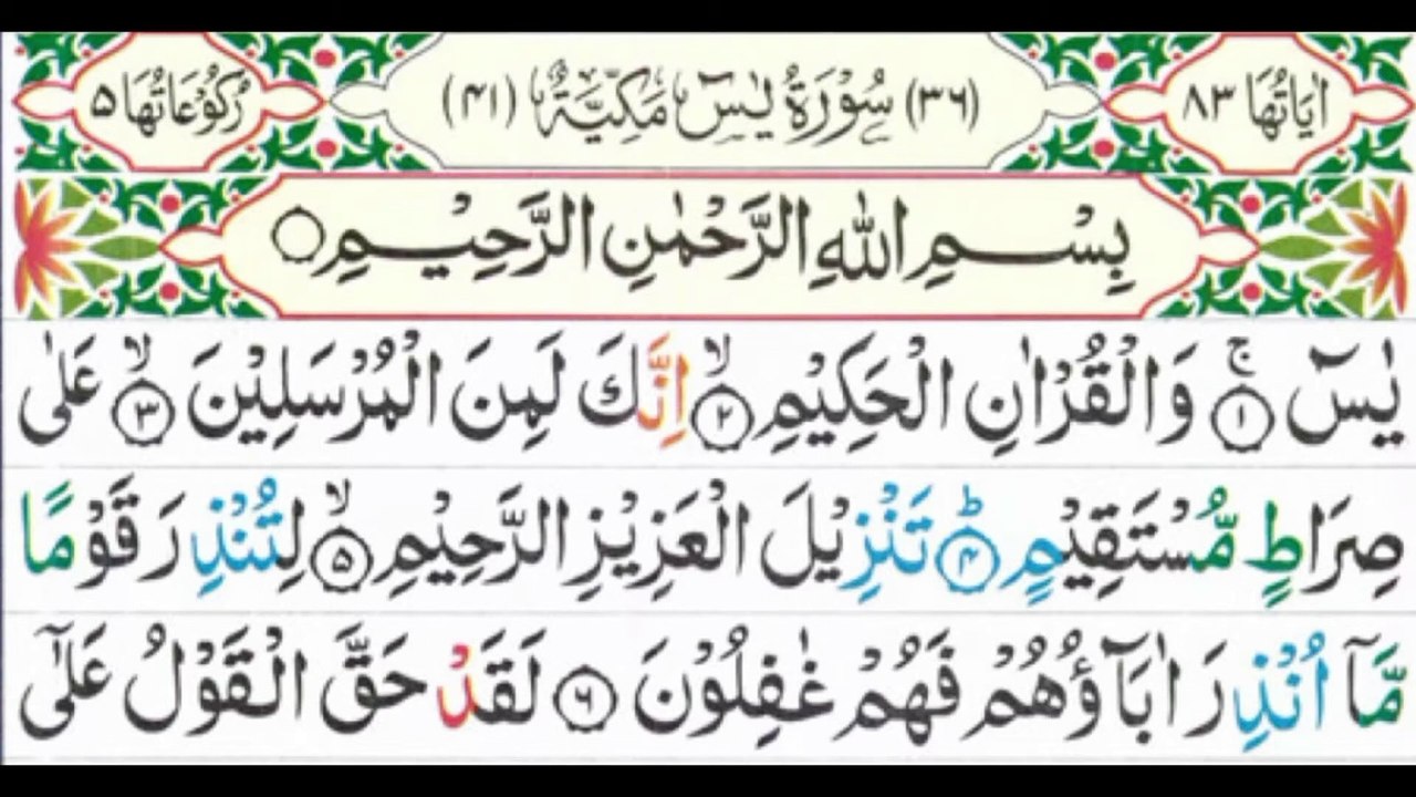 036 Surah Yaseen Full [Surah Yasin Recitation with HD Arabic Text] Surah Yaseen Pani Patti Voice