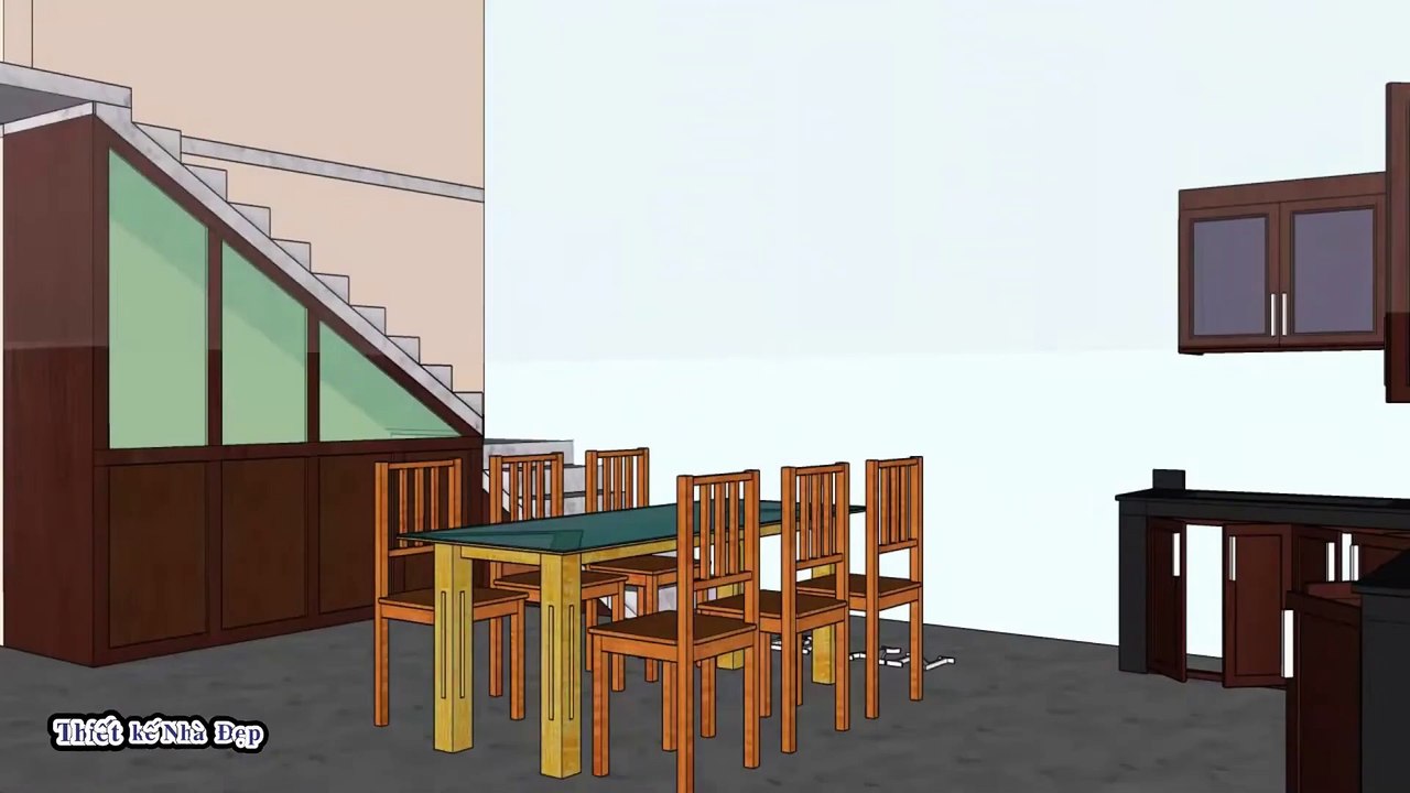 NHÀ GÁC LỬNG 5x25, KIỂU HIỆN ĐẠI ĐẸP SANG TRỌNG, THIẾT KẾ SKETCHUP, DIỄN HỌA LUMION