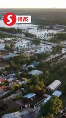 Drone views reveal extent of damage in flood-hit Romanian village