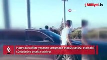 Otobüs şoförü, otomobil sürücüsüne bıçakla saldırdı