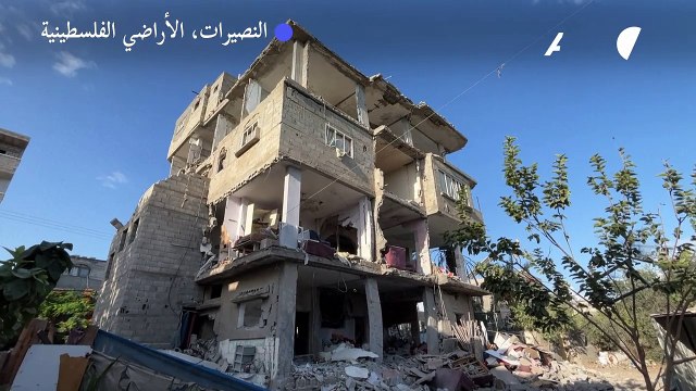 دمار في أعقاب غارة إسرائيلية على مخيم النصيرات في غزة