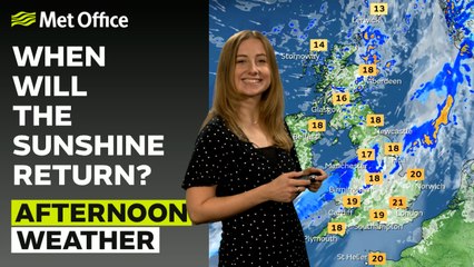 Met Office Afternoon Weather Forecast 15/09/24 - Rain moving eastwards