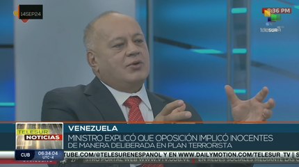 Ministro explicó que oposición implicó inocentes de manera deliberada en plan terrorista