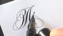 Letter A in calligraphy_ copperplate calligraphy