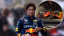 Checo Pérez y su decepción tras el choque con Carlos Sainz en el GP de Azerbaiyán: 