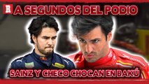 Carlos Sainz choca a Checo Pérez y el mexicano explota: 