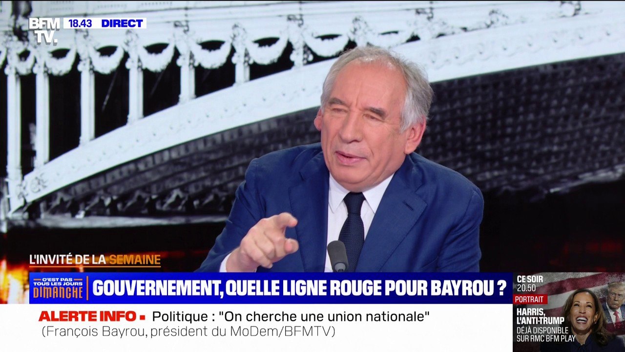 Un gouvernement LR? Pour François Bayrou (président du MoDem), "ce n'est pas une hypothèse qui permettrait" la participation du MoDem
