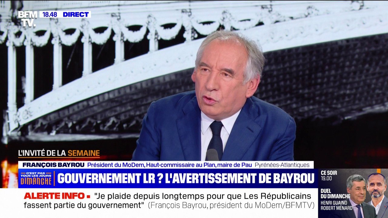 "Non": François Bayrou, président du MoDem, exclut d'entrer au gouvernement