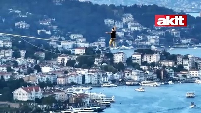 Asya kıtasından Avrupa kıtasına ip üstünde tarihi yürüyüş