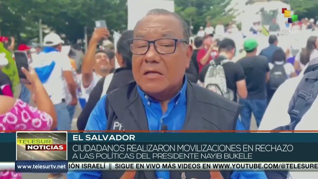 Salvadoreños se movilizan contra políticas del presidente Nayib Bukele