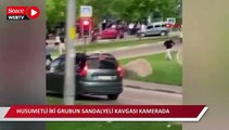 Bursa'da husumetli iki grubun sandalyeli kavgası kamerada