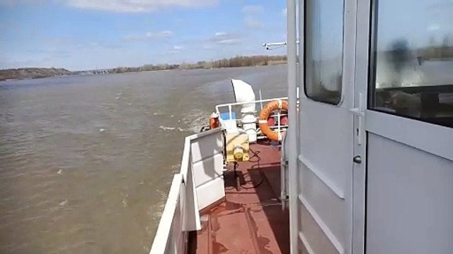 Вид с капитанского мостика р.Обь [РТ-452] - Навигация 2024 (12 апреля)