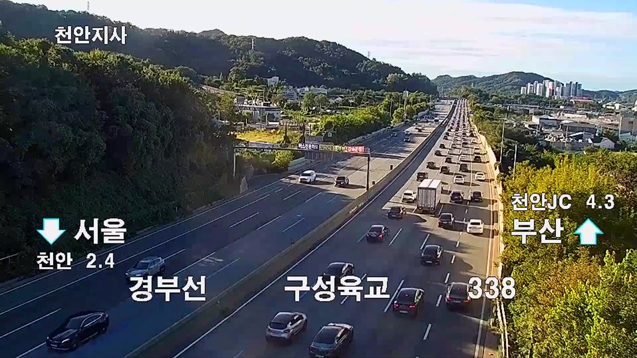 귀성 방향 교통량 증가...이 시각 고속도로 / YTN