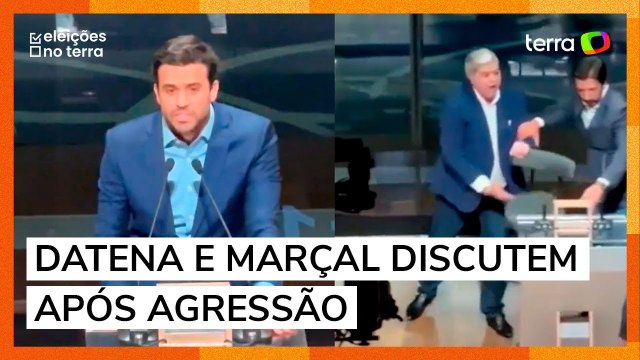 Novo vídeo mostra Datena e Marçal discutindo após agressão