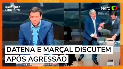 Novo vídeo mostra Datena e Marçal discutindo após agressão