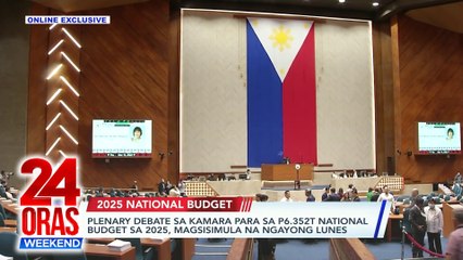 Plenary debate sa Kamara para sa P6.352T national budget sa 2025, magsisimula na ngayong Lunes | 24 Oras Weekend