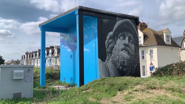 Artwork by Req Ian at The Old Bathing Pool Site in St Leonards, East Sussex