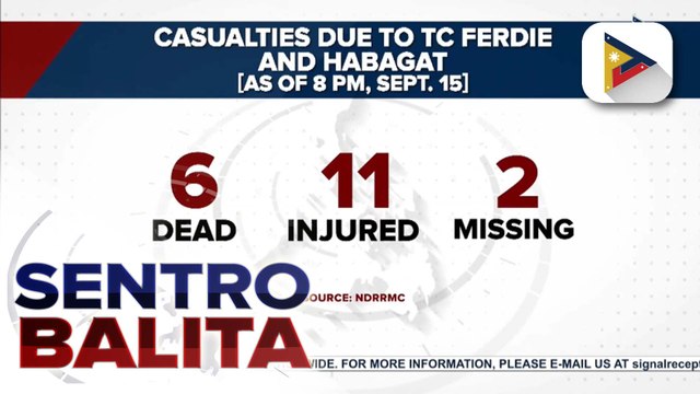 Anim naiulat na nasawi sa pananalasa ng Bagyong #FerdiePH at habagat ayon sa NDRRMC