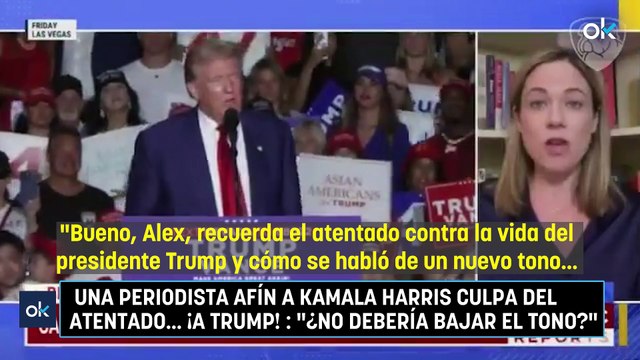 Una periodista afín a Kamala Harris culpa del atentado... ¡a Trump! : ¿No debería bajar el tono?
