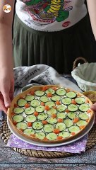 Tarte d'été super rafraichissante: ricotta, concombre et saumon fumé