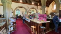 Inside St Swithun's Church during harvest event (Will Goddard, Crediton Courier)