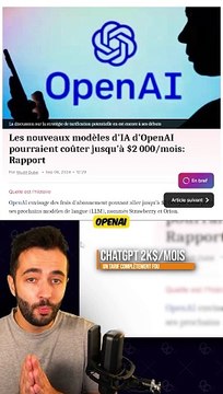 ChatGPT à 2000$ par mois très prochainement ??