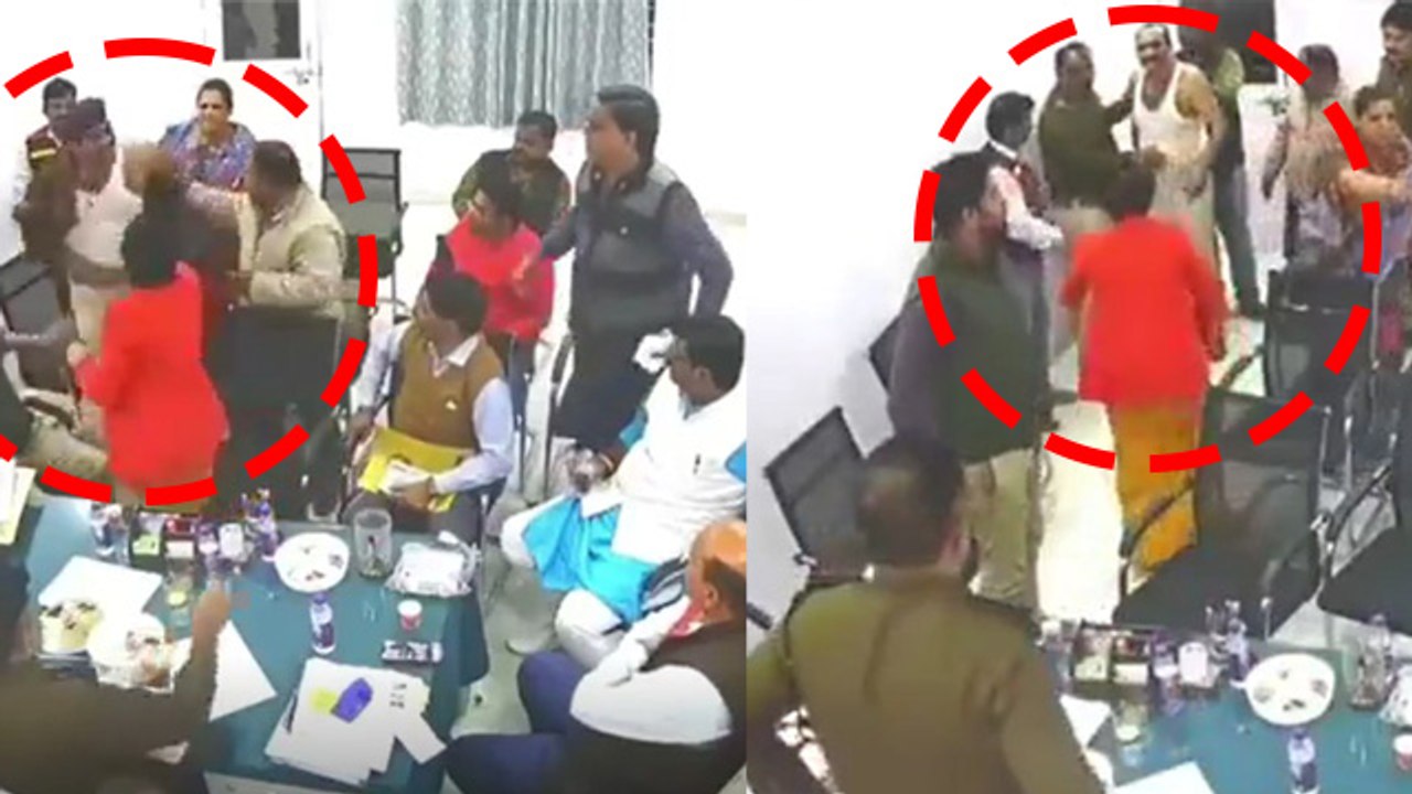 MP ASI Police Officer Vinod Mishra Torn Uniform After Parshad Threat, Public Angry Reaction