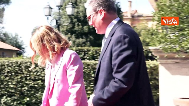La premier Meloni incontra il premier inglese Keir Starmer a Villa Pamphilj a Roma