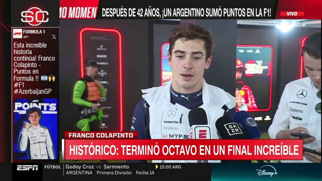 Colapinto después quedar 8º en el Gran Premio de Azerbaiyán 2024: "Es un sueño hecho realidad"