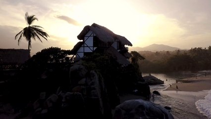 Drone view- Houses and beach