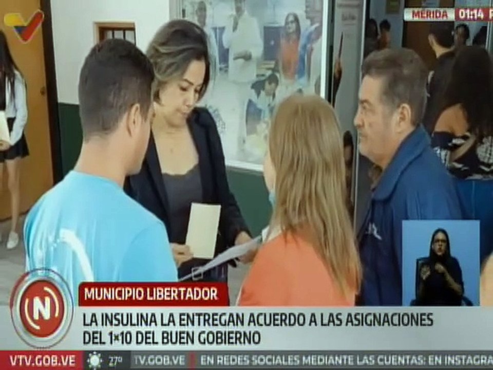 Centro de Alta Tecnología y 1X10 del Buen Gobierno entregaron insulinas a pacientes merideños