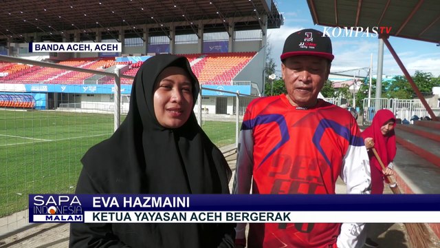 Komunitas Aceh Bergerak Bersihkan Sampah Usai Laga Sepak Bola PON XXI, Kominfo Sediakan Media Center