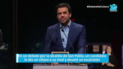 En un debate por la alcaldía de San Pablo, un candidato le dio un sillazo a su rival y desató un escándalo