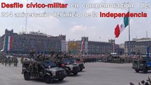 Realizan desfile cívico-militar por el 214 aniversario del inicio de la Independencia