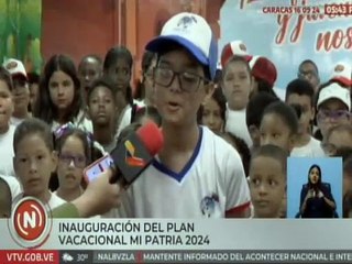 Caracas | Niños y niñas disfrutan de la inauguración del "Plan Vacacional Mi Patria 2024"