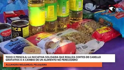 Todo x Priscila: la iniciativa solidaria que realiza cortes de cabello gratuitos o a cambio de un alimento no perecedero