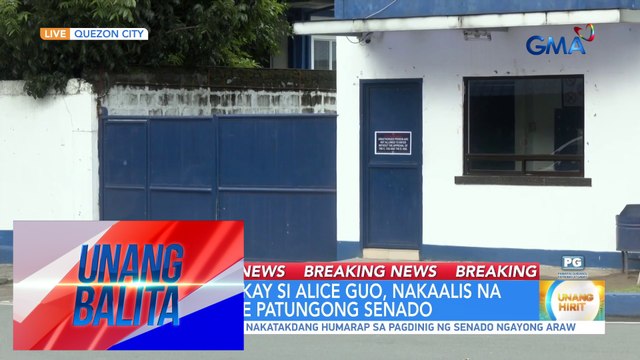 BREAKING NEWS – Coaster na sakay si Alice Guo, nakaalis na ng Camp Crame patungong Senado | Unang Balita