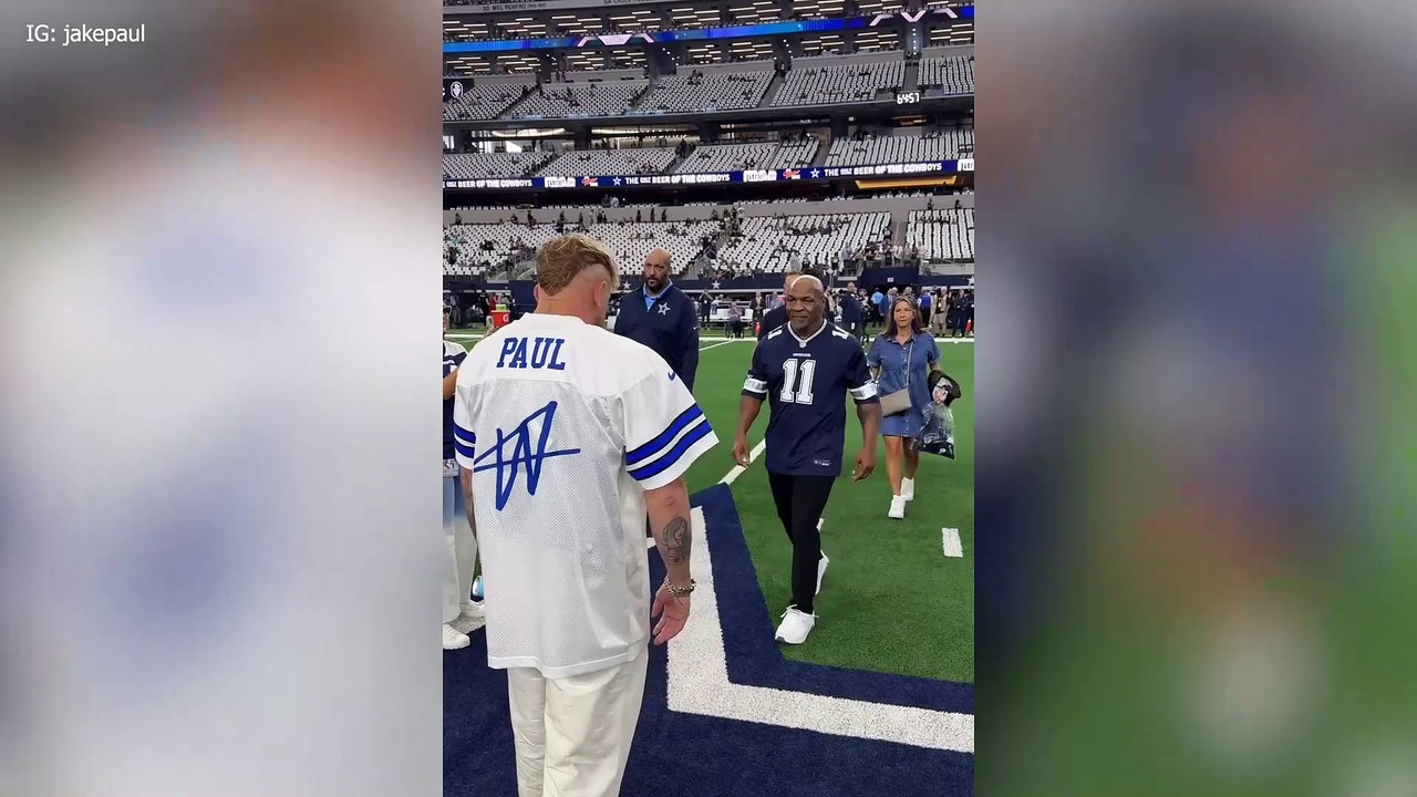 Jake Paul y Mike Tyson interactúan intensamente en el Cowboys Stadium