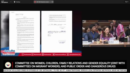 Sen. Hontiveros asks about joint businesses between Alice Guo and Mayor Calugay