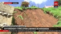 Concluyen labores de búsqueda por deslave de cerro en Jilotzingo