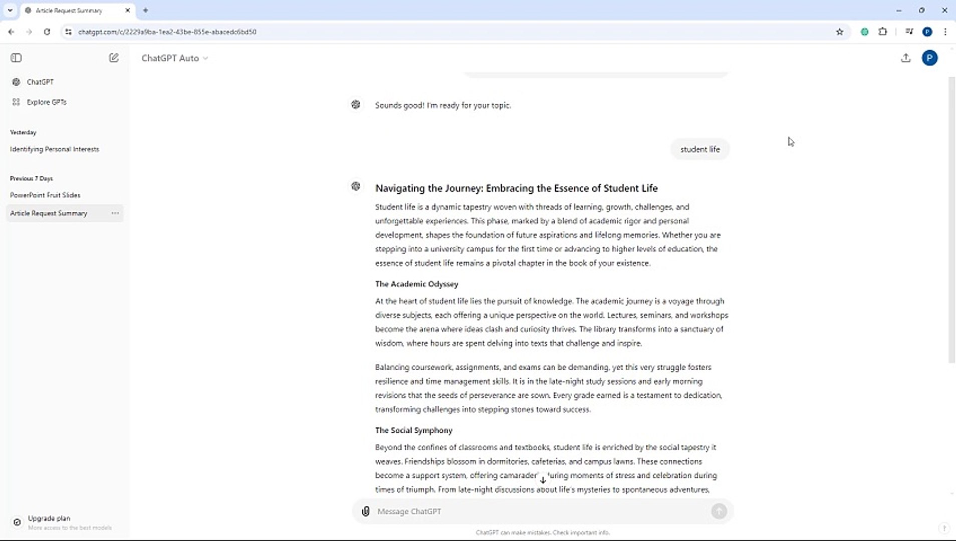 ChatGPT Course Section 57 Speech Settings