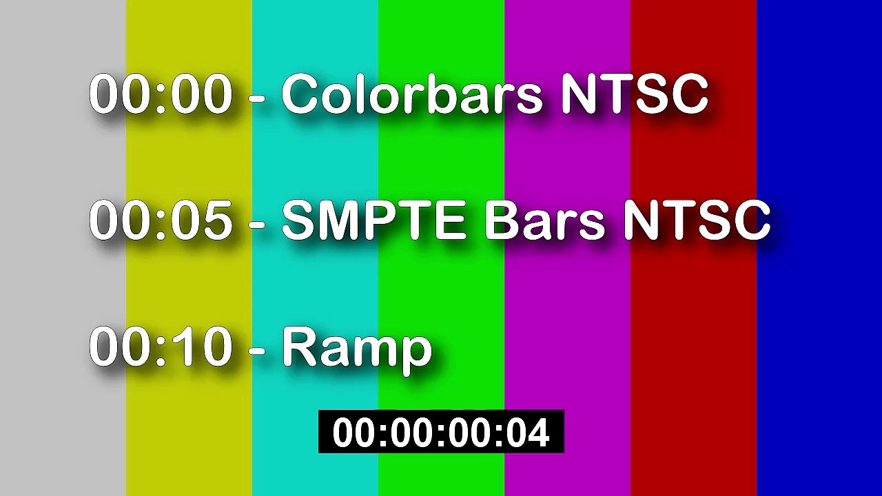 ColorBars + SMPTE + Ramp + Timecode