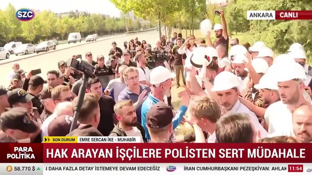 Ankara'da maden işçilerine polisten sert müdahale